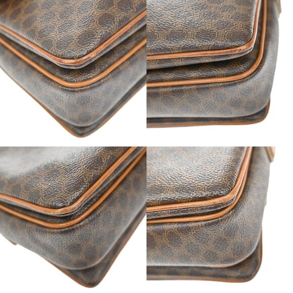 CELINE Logo Macadam Pattern Shoulder Bag PVC Leather Brown GHW Italy 61YH743 - Picture 7 of 16